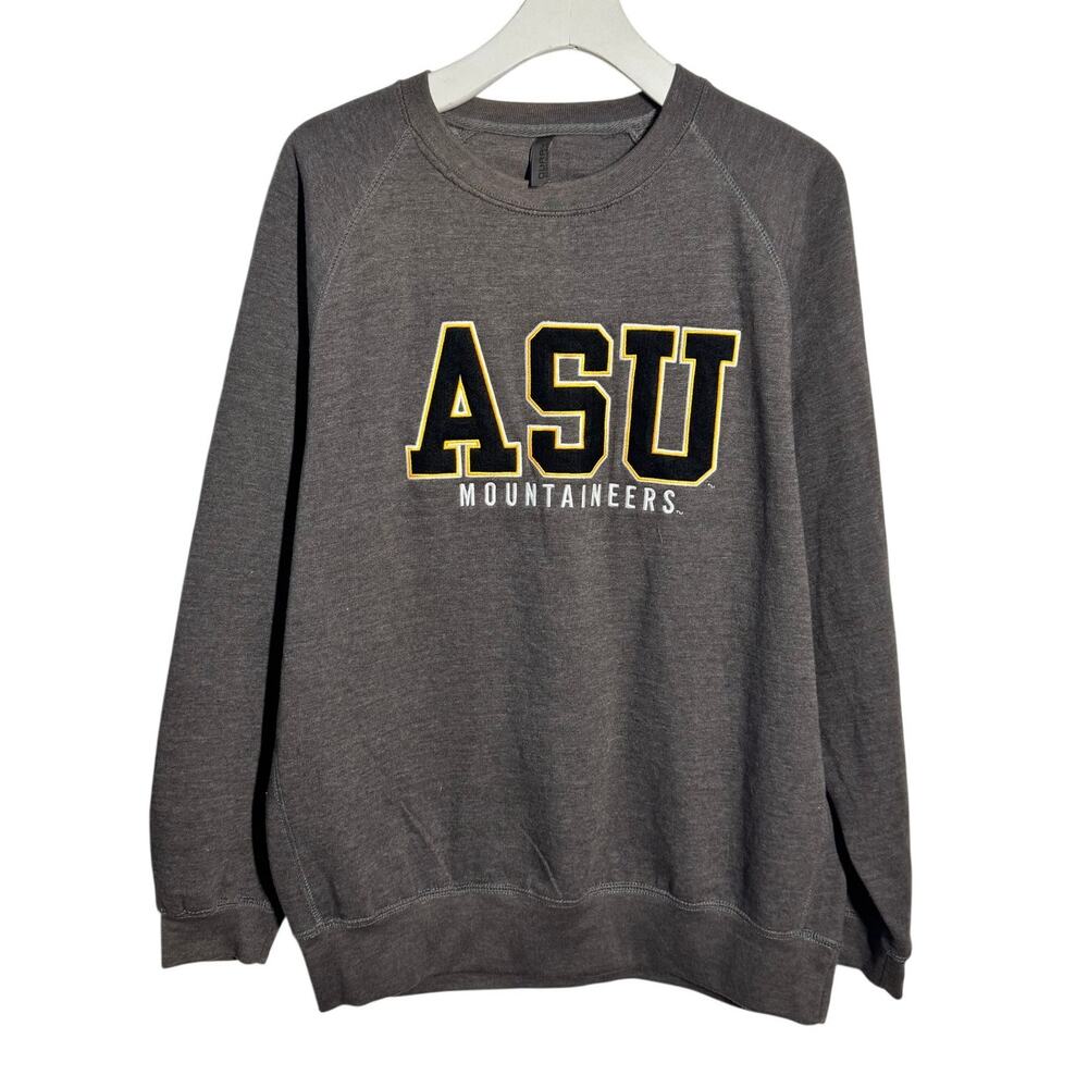 Appalachian Stat University Crew Neck Sweatshirt Women L Gray Embroidered Logo